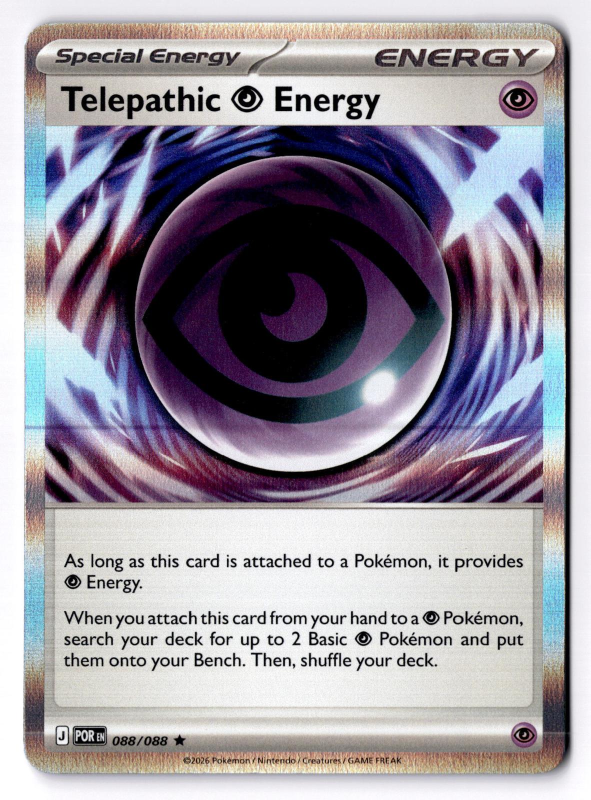 Telepathic Psychic Energy 088/088 Rare Perfect Order Pokemon Holo Lightly Played