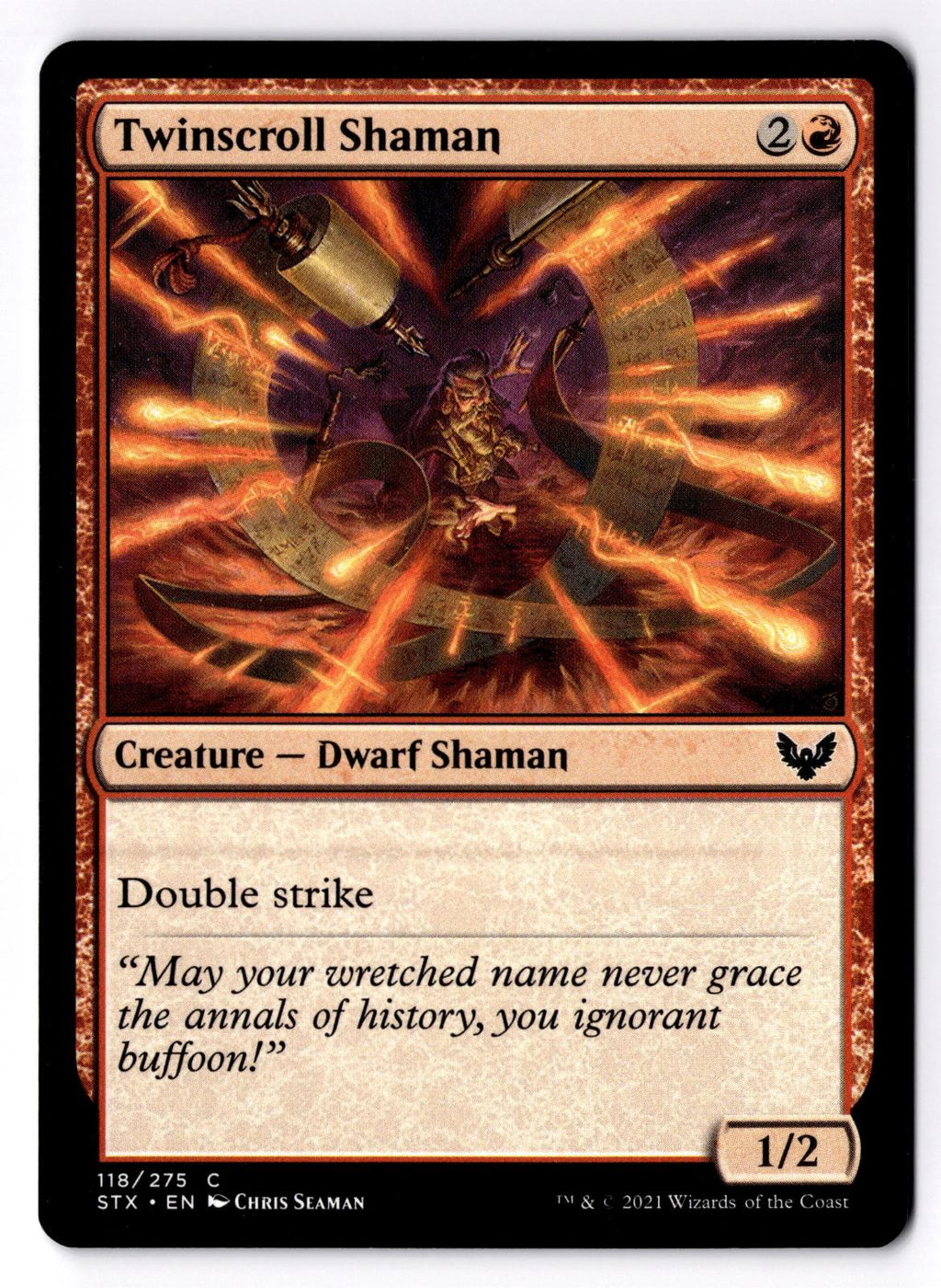 Twinscroll Shaman 118 Common Strixhaven: School of Mages Magic: The Gathering LP