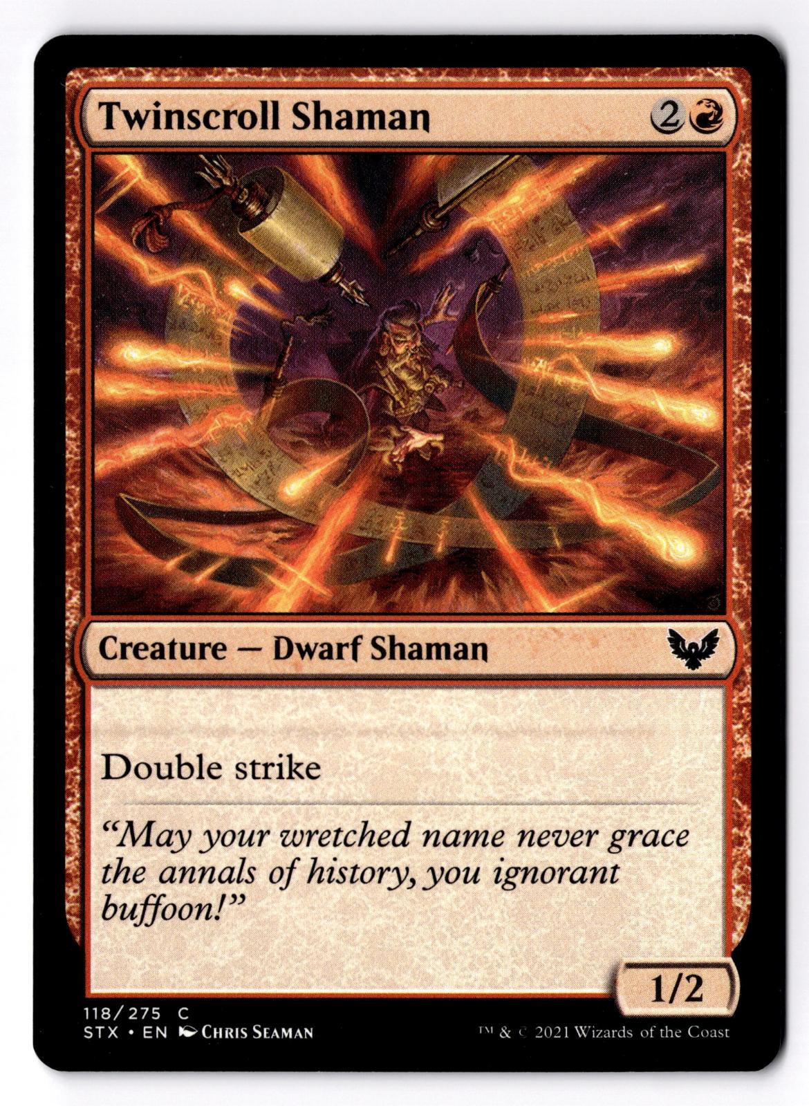 Twinscroll Shaman 118 Common Strixhaven: School of Mages Magic: The Gathering LP