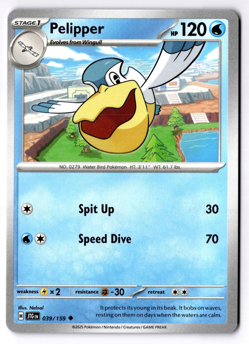 Pelipper 039/159 Uncommon Journey Together Pokemon Near Mint