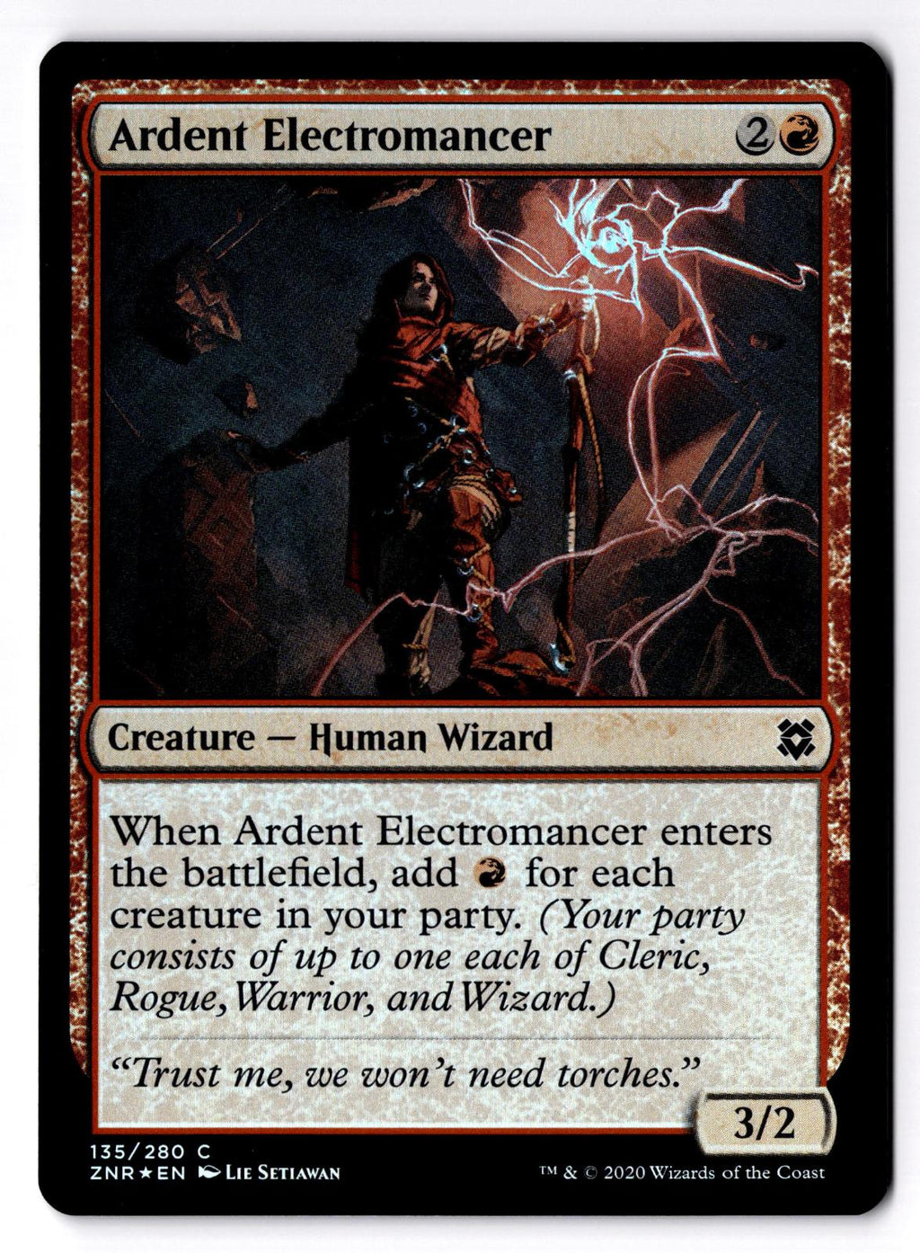 Ardent Electromancer 135 Common Zendikar Rising Magic: The Gathering Foil LP