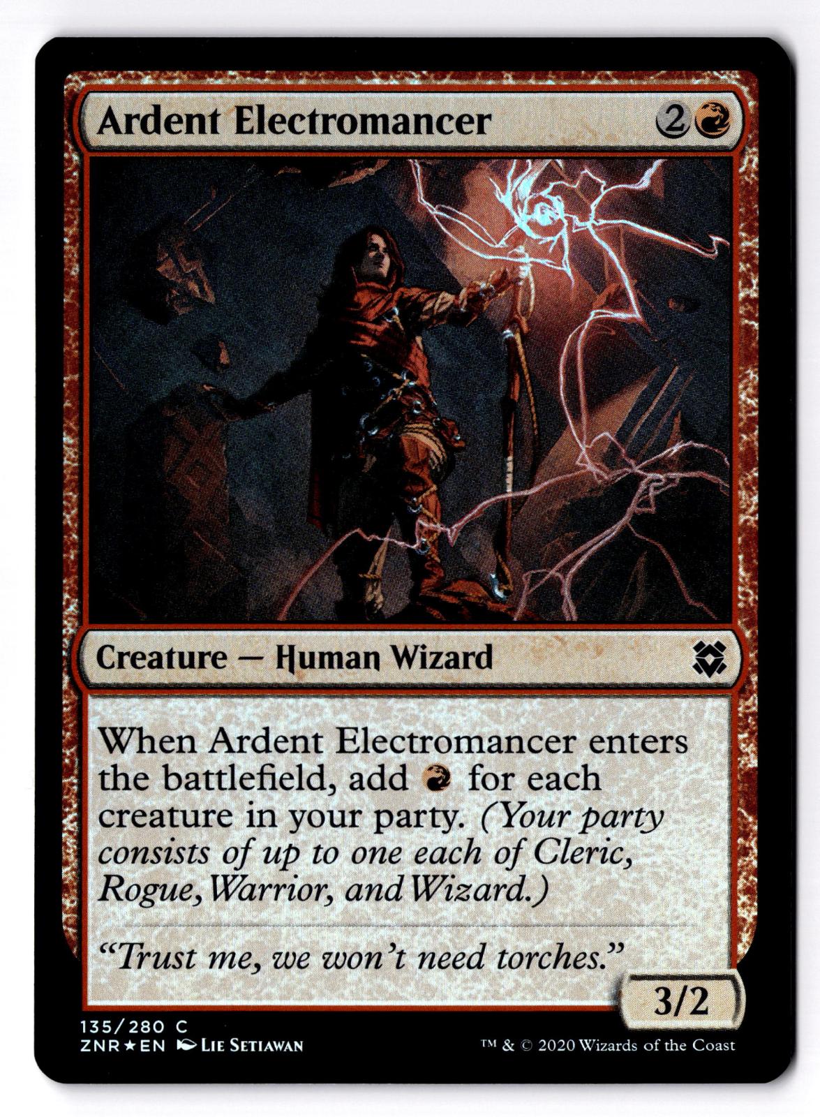 Ardent Electromancer 135 Common Zendikar Rising Magic: The Gathering Foil LP