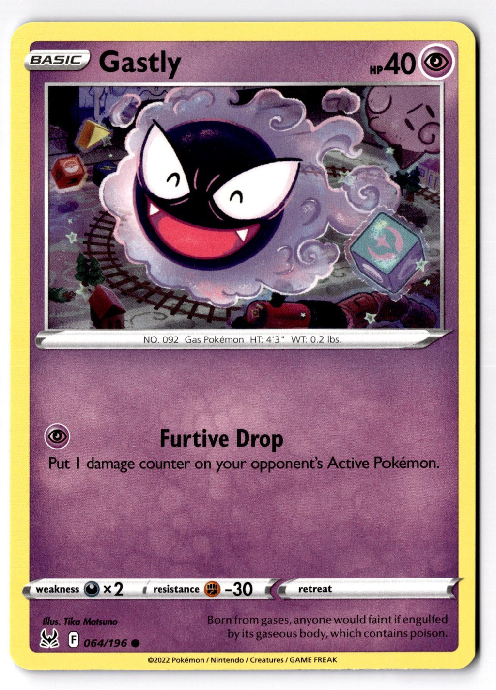Gastly 064/196 Common Lost Origin Pokemon Near Mint