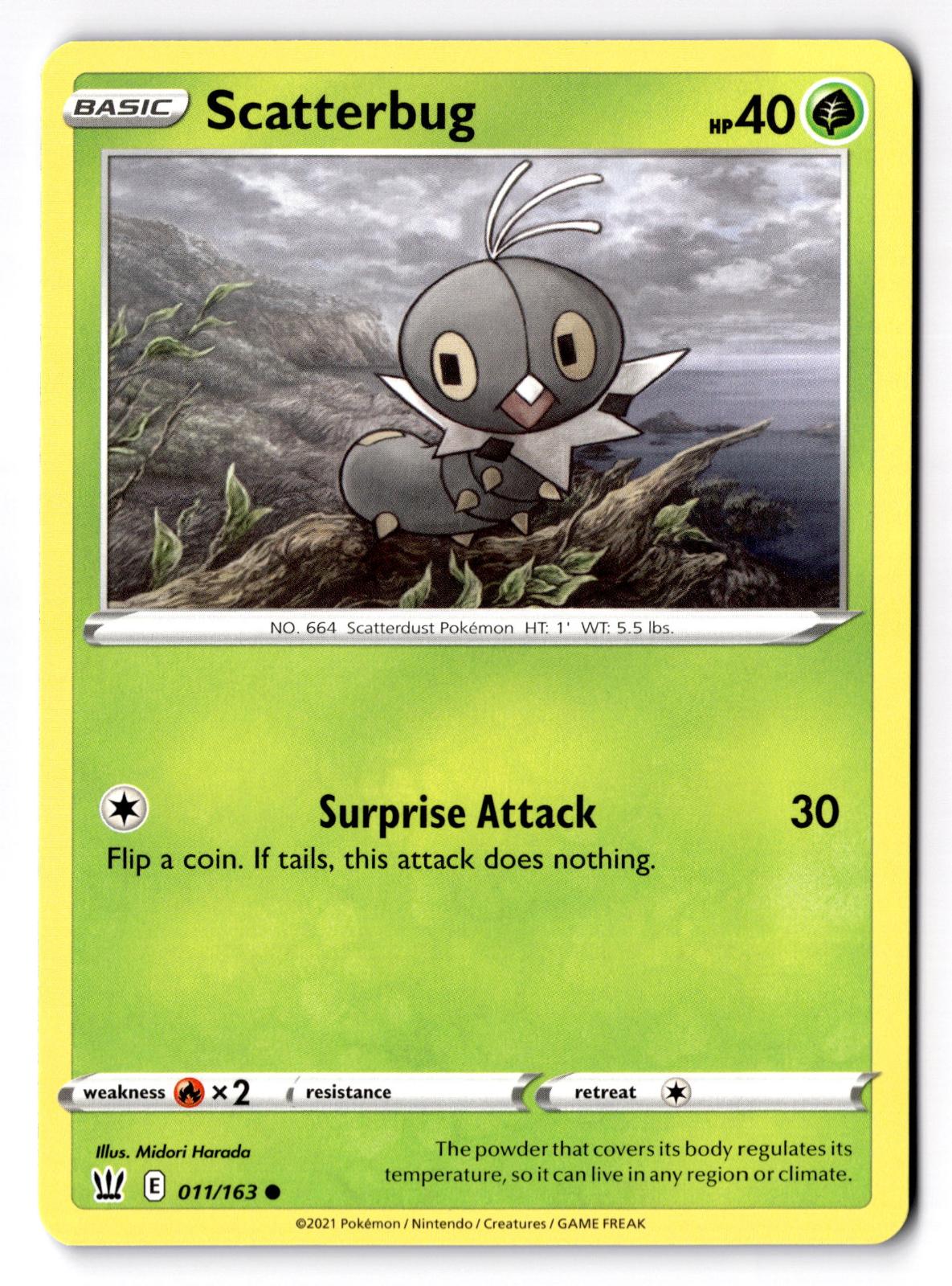Scatterbug 011/163 Common Battle Styles Pokemon Lightly Played
