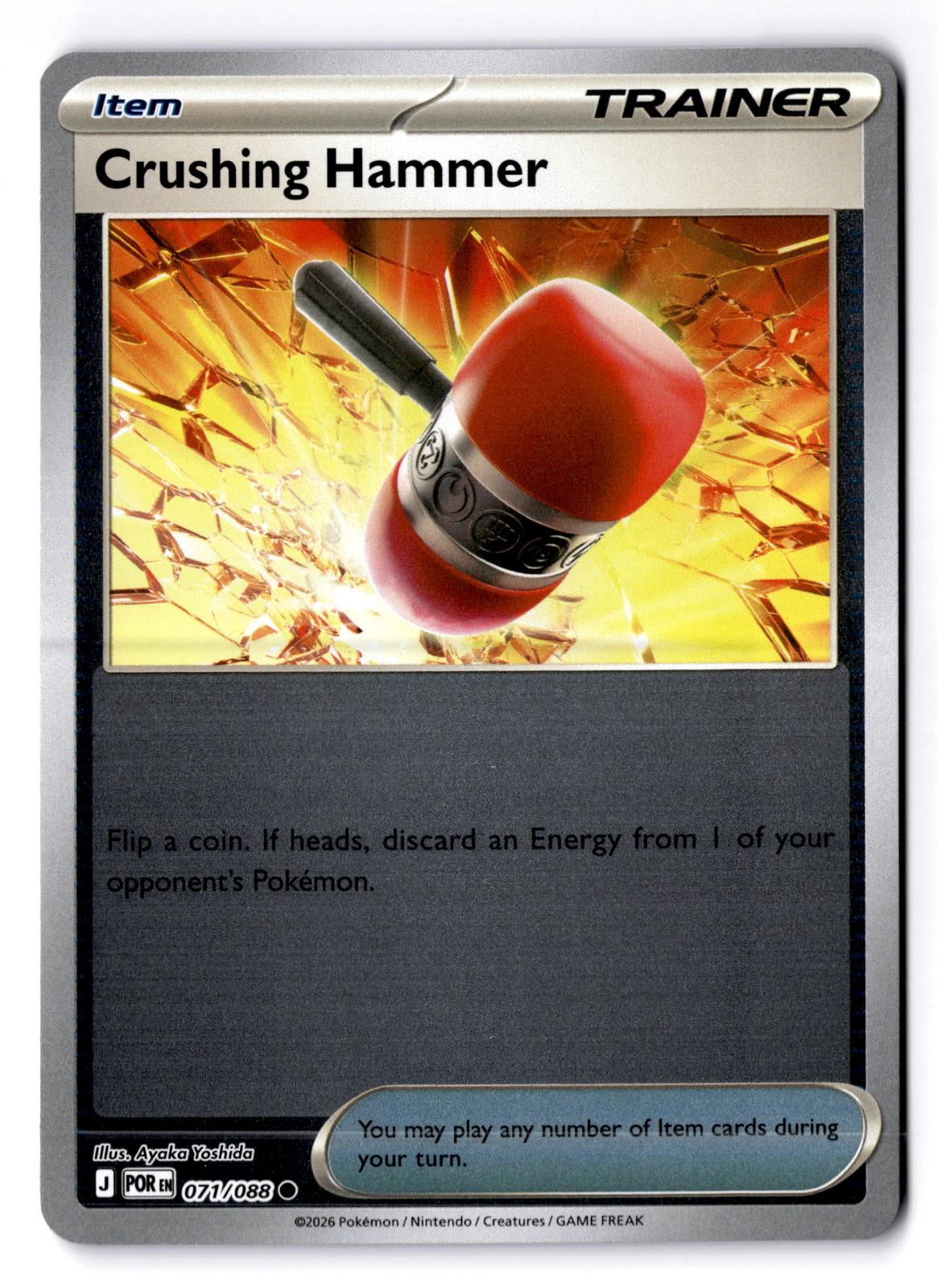 Crushing Hammer 071/088 Common Perfect Order Pokemon Reverse Holo Near Mint