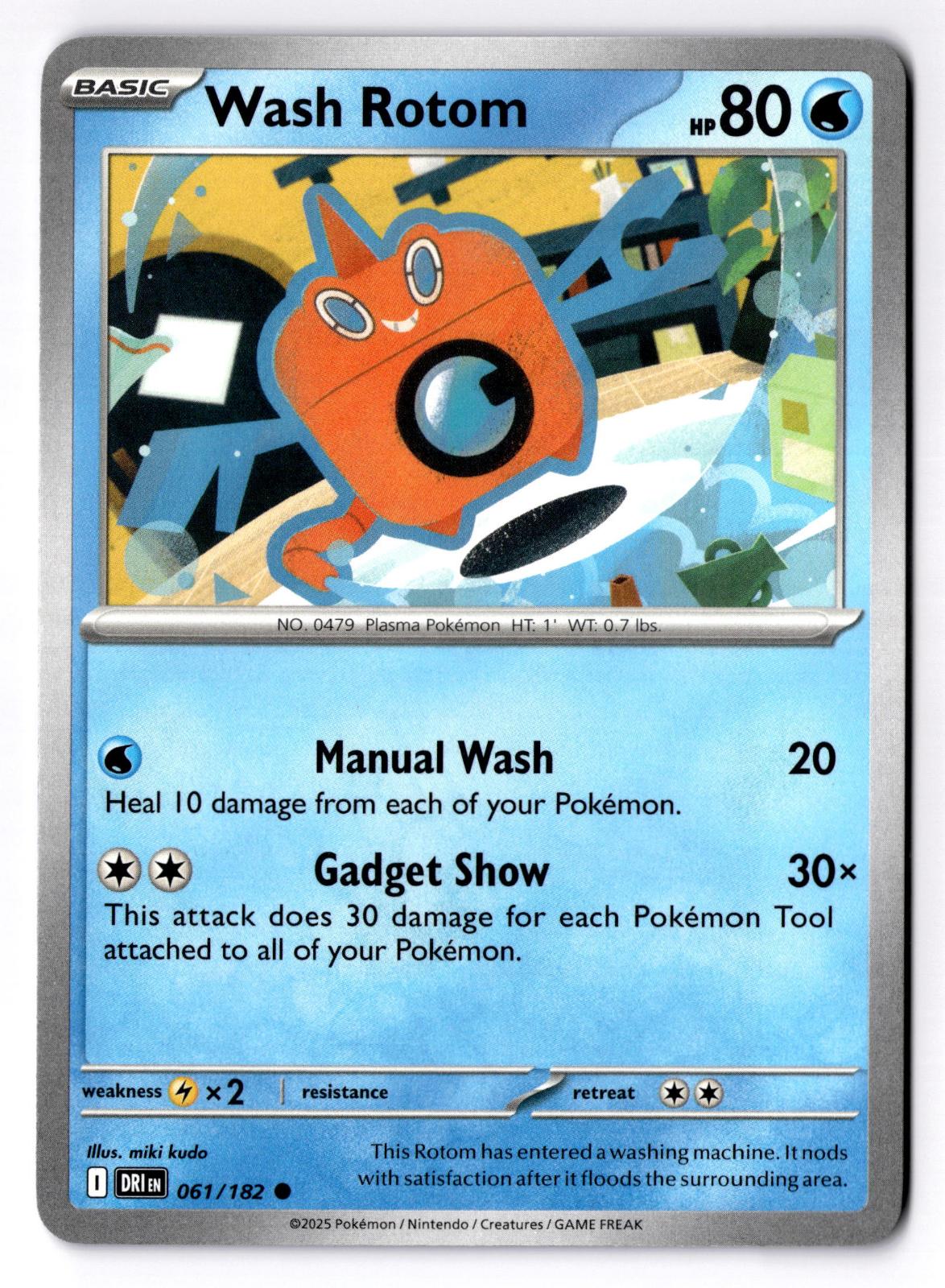 Wash Rotom 061/182 Common Destined Rivals Pokemon Near Mint