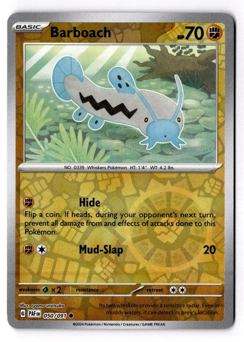 Barboach 050/091 Common Paldean Fates Pokemon Reverse Holo Near Mint