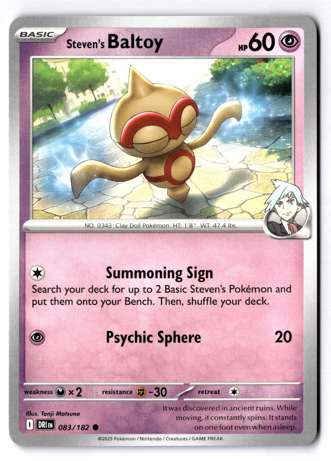 Steven's Baltoy 083/182 Common Destined Rivals Pokemon Near Mint