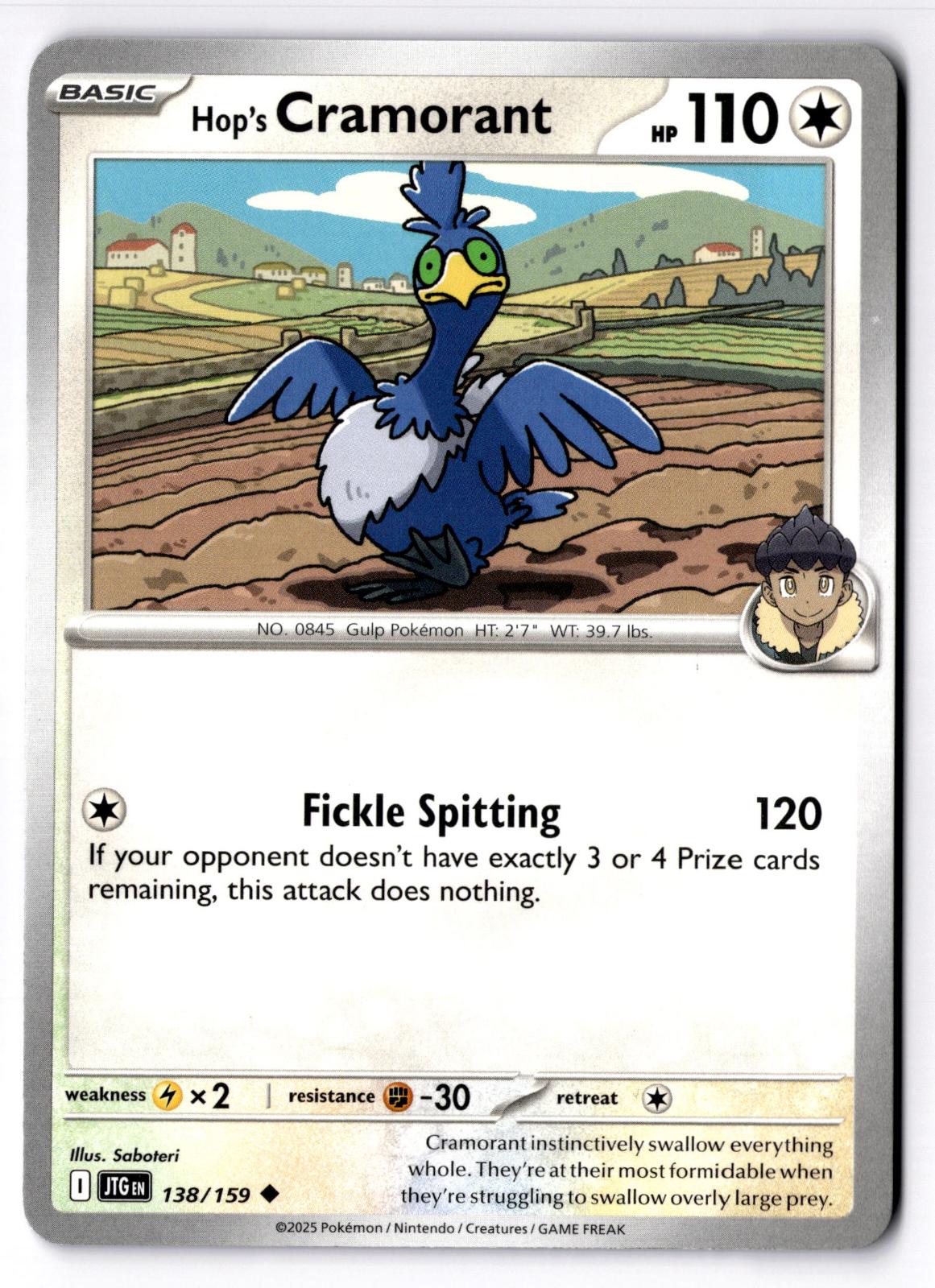 Hop's Cramorant 138/159 Uncommon Journey Together Pokemon Near Mint