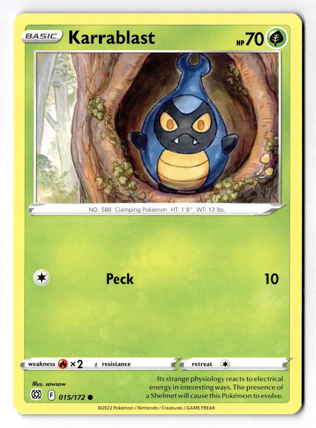 Karrablast 015/172 Common Brilliant Stars Pokemon Near Mint