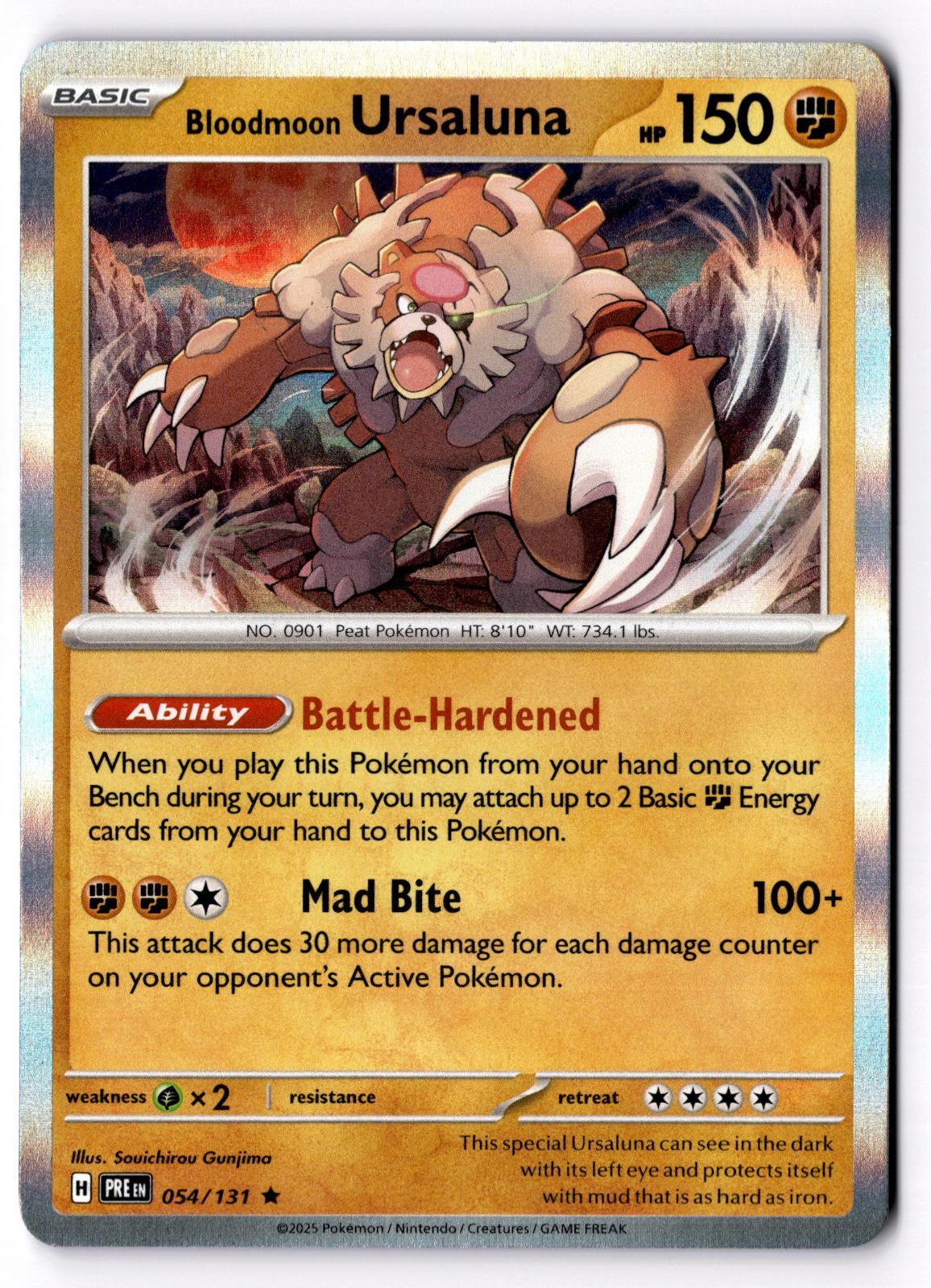 Bloodmoon Ursaluna 054/131 Holo Rare Prismatic Evolutions Pokemon Lightly Played