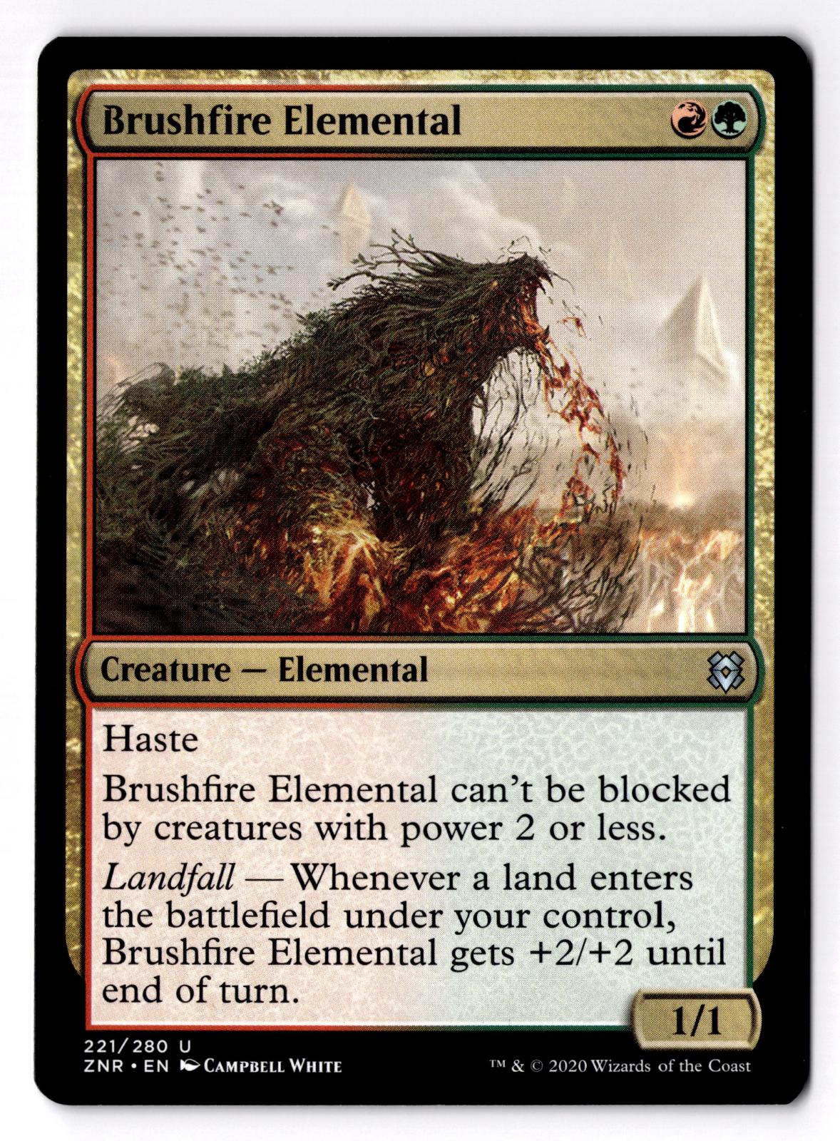 Brushfire Elemental 221 Uncommon Zendikar Rising Magic: The Gathering LP