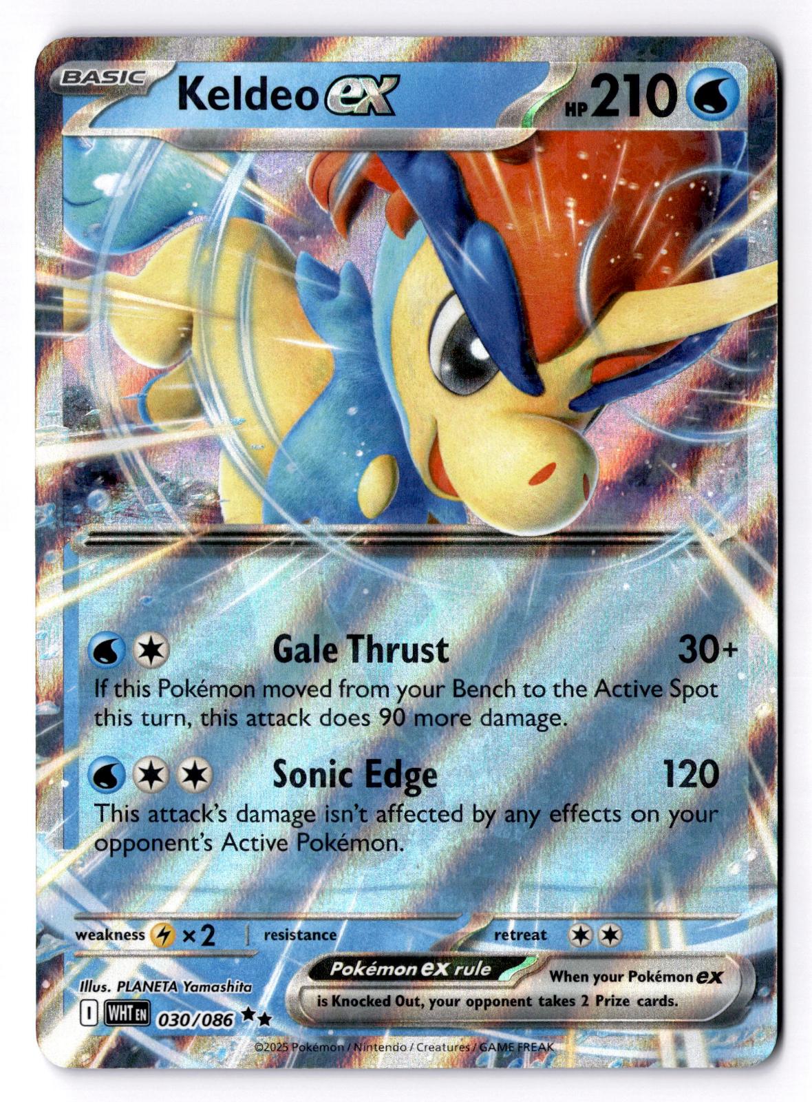 Keldeo ex 030/086 Holo Double Rare White Flare Pokemon Near Mint
