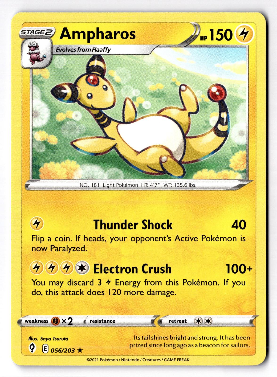 Ampharos 056/203 Rare Evolving Skies Pokemon Near Mint