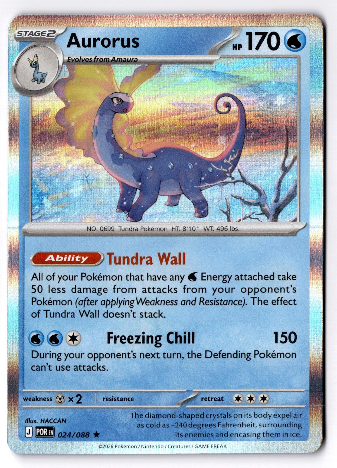 Aurorus 024/088 Rare Perfect Order Pokemon Holo Lightly Played