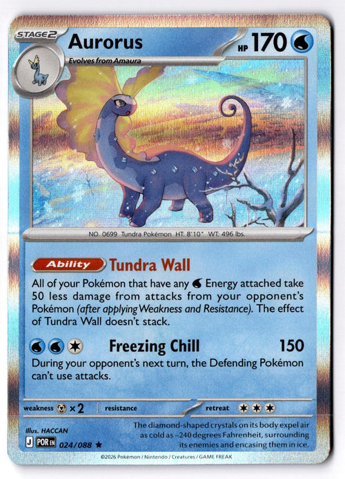 Aurorus 024/088 Rare Perfect Order Pokemon Holo Lightly Played