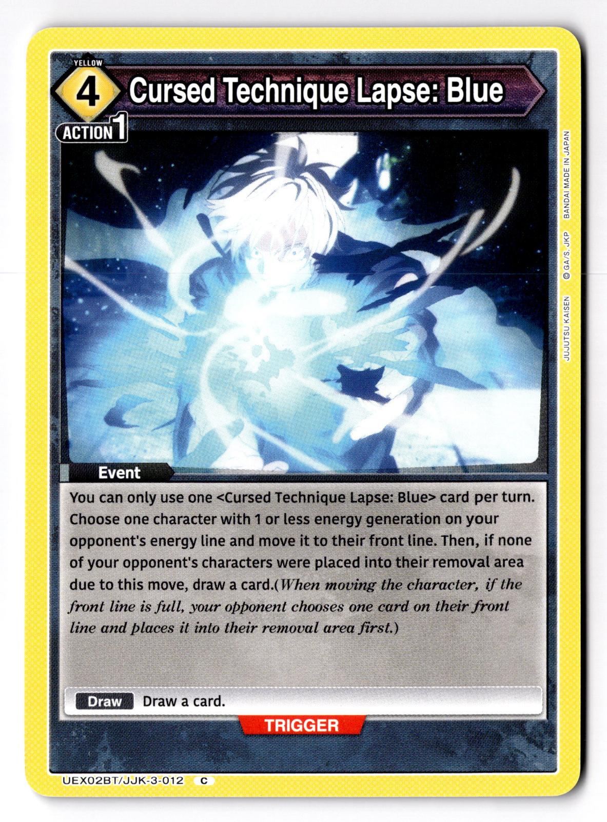 Cursed Technique Lapse: Blue UEX02BT/JJK-3-012 Union Arena NM