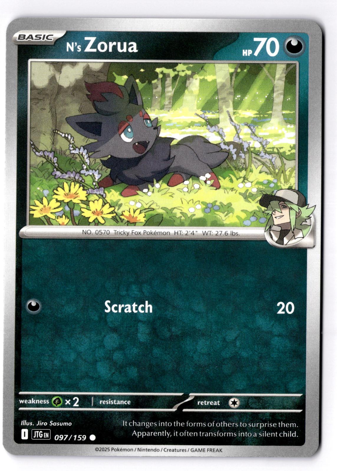 N's Zorua 097/159 Common Journey Together Pokemon Near Mint