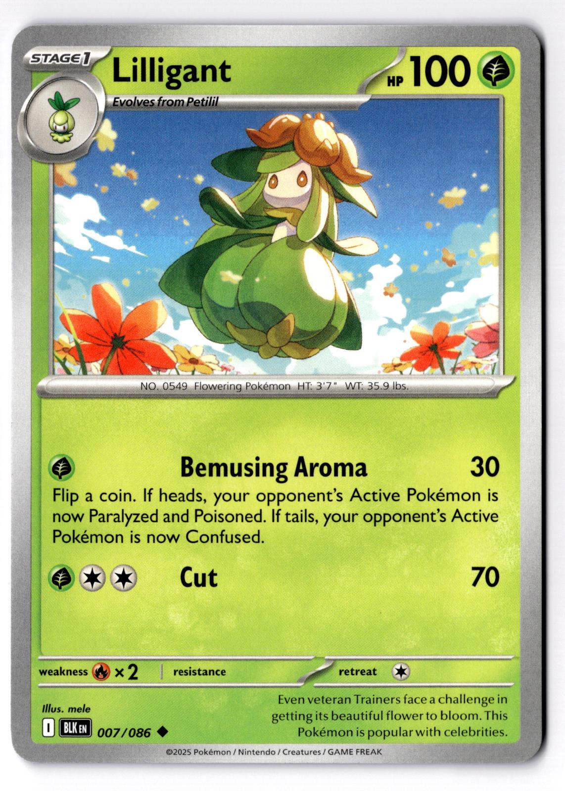 Lilligant 007/086 Uncommon Black Bolt Pokemon Near Mint