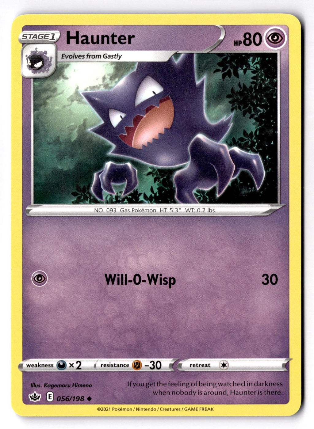 Haunter 056/198 Uncommon Chilling Reign Pokemon Near Mint
