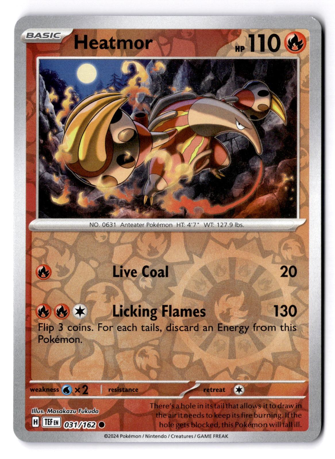 Heatmor 031/162 Common Temporal Forces Pokemon Reverse Holo Near Mint