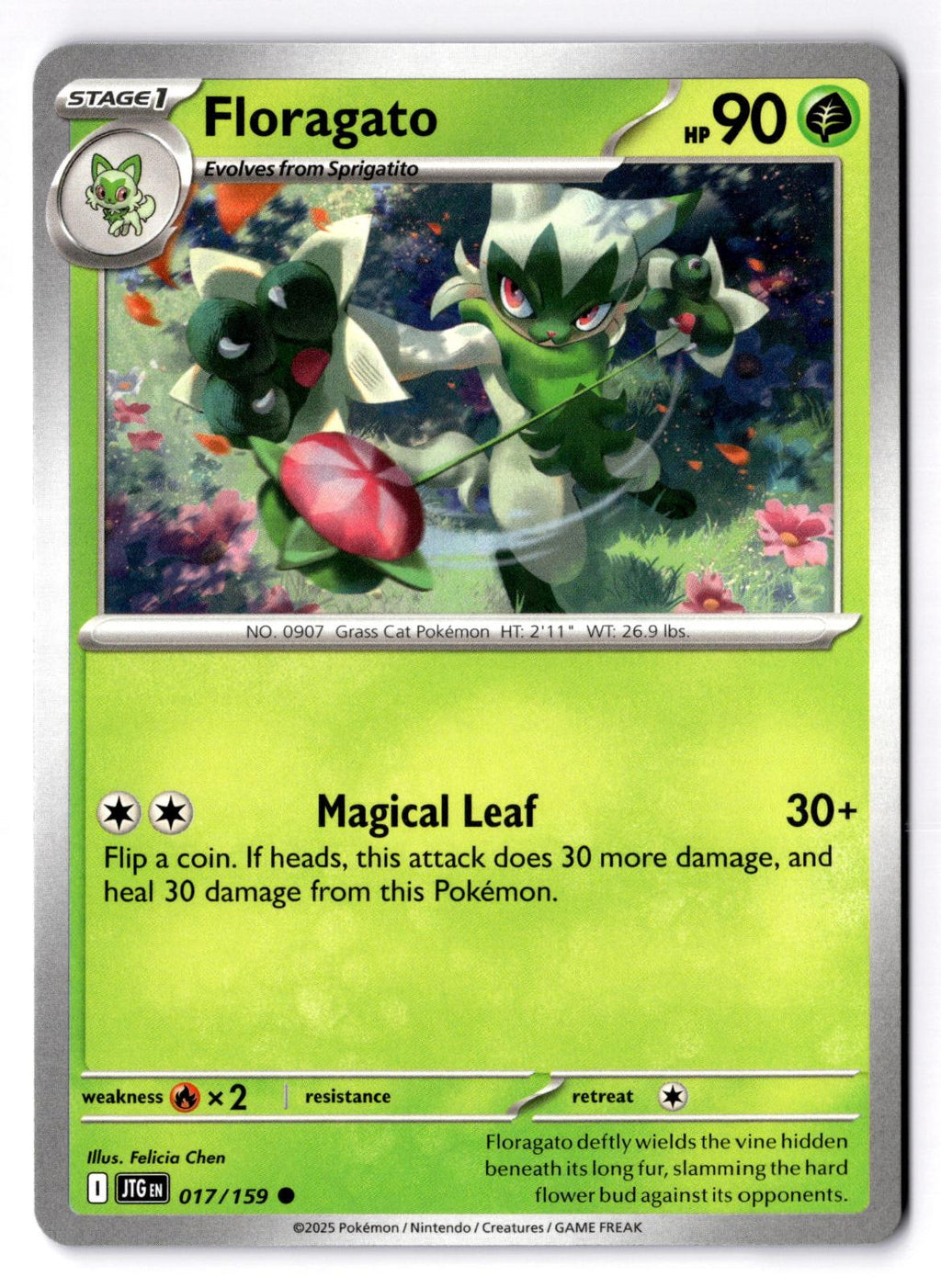 Floragato 017/159 Common Journey Together Pokemon Near Mint