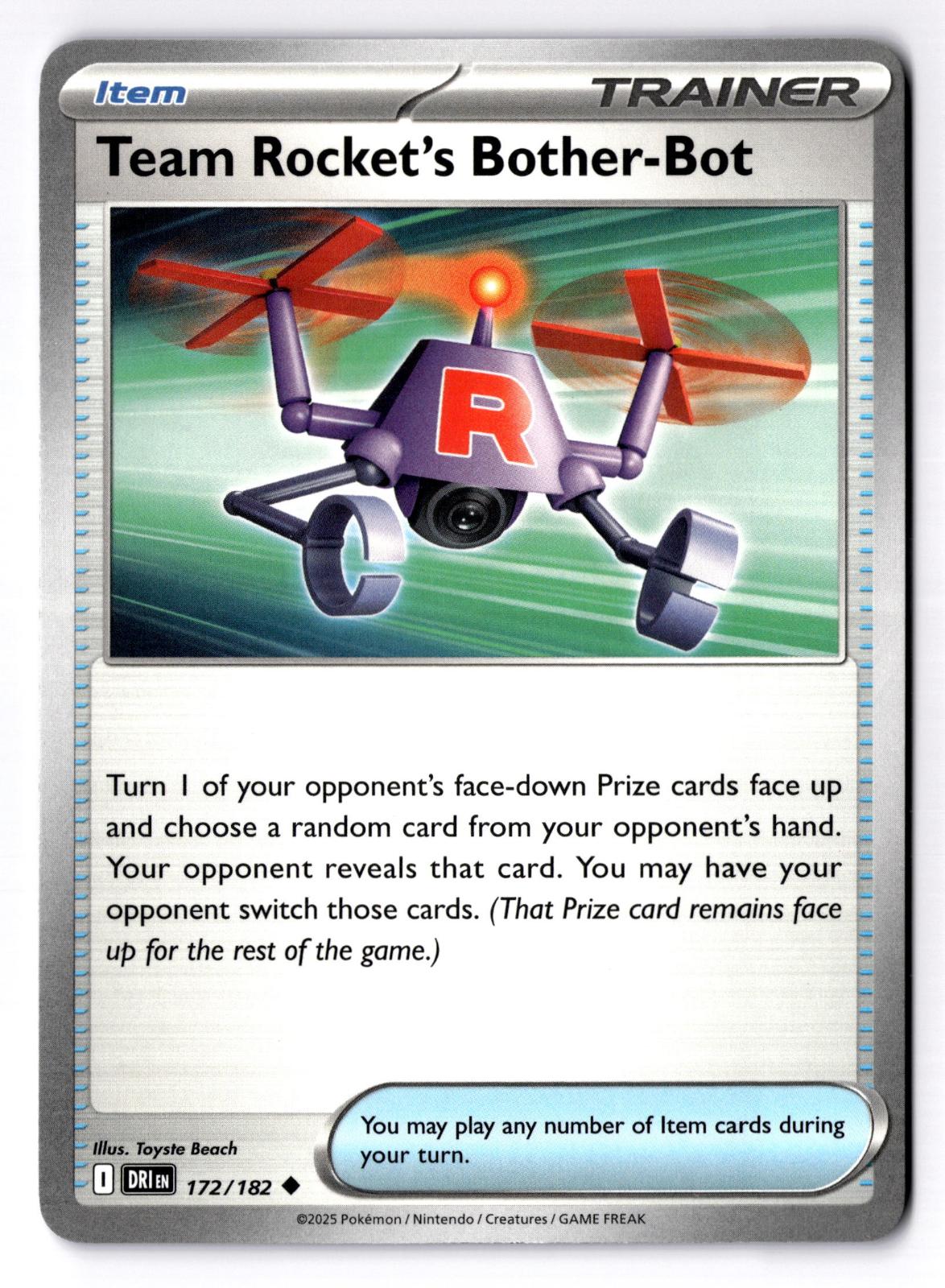 Team Rocket's Bother-Bot 172/182 Uncommon Destined Rivals Pokemon Near Mint