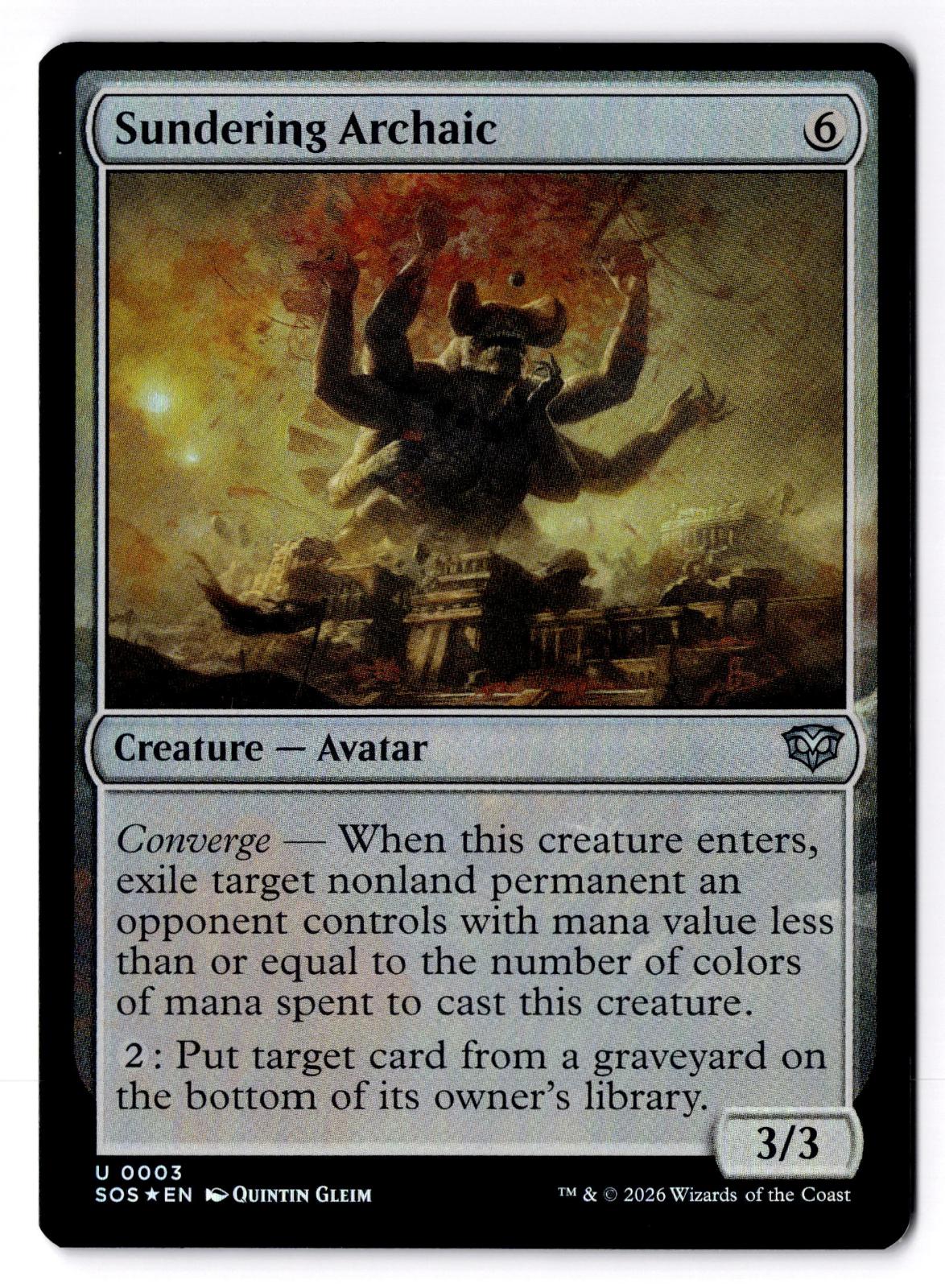 Sundering Archaic 3 Uncommon Secrets of Strixhaven Magic: The Gathering Foil LP