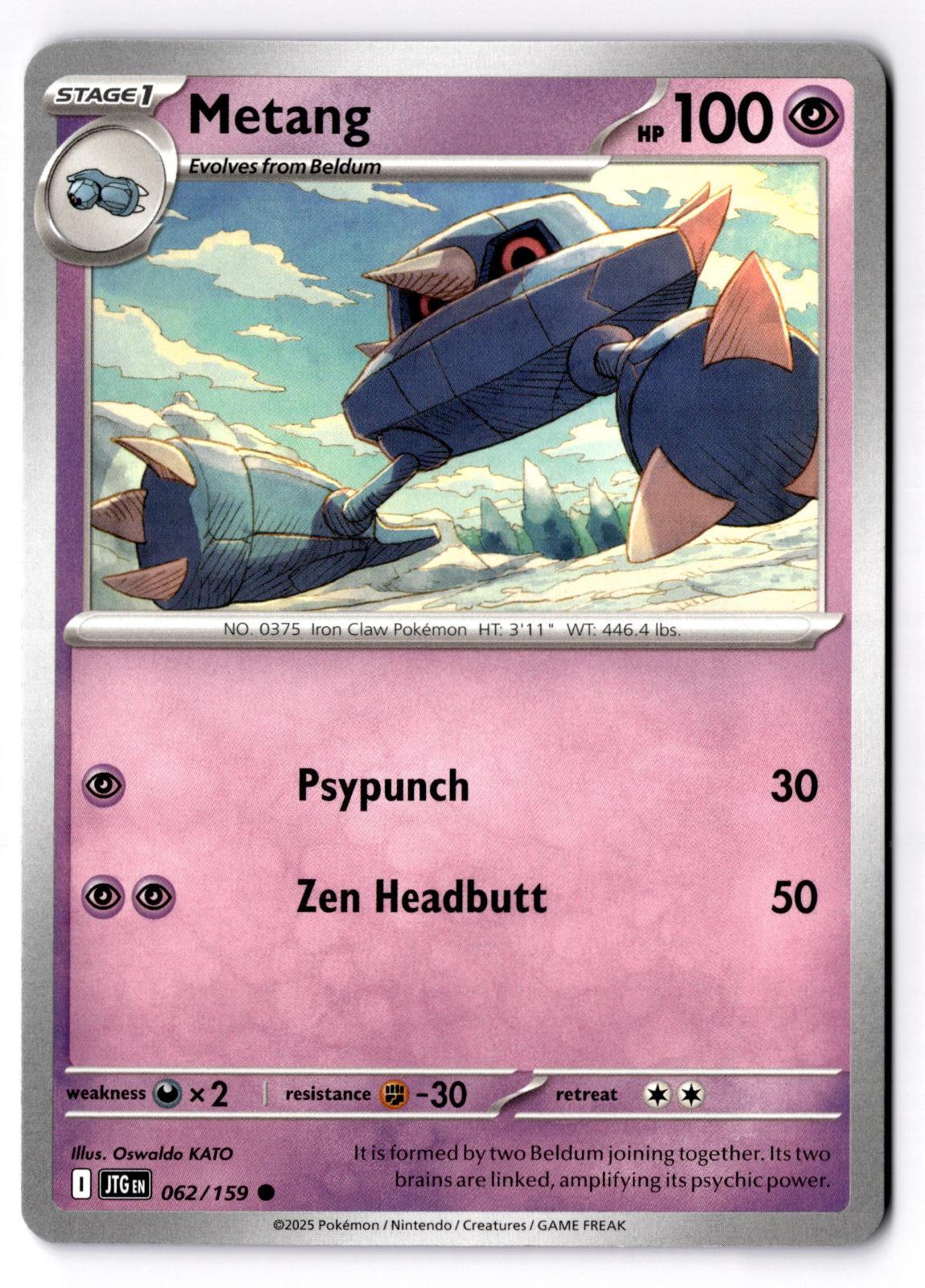 Metang 062/159 Common Journey Together Pokemon Near Mint
