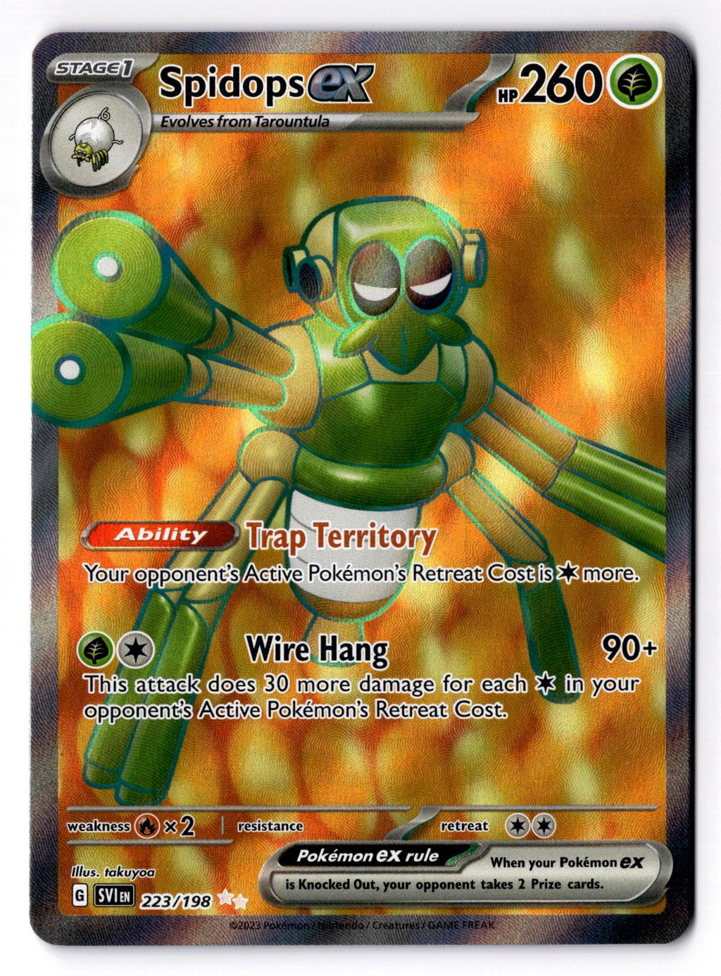 Spidops ex 223/198 Ultra Rare Scarlet & Violet Pokemon Holo Near Mint