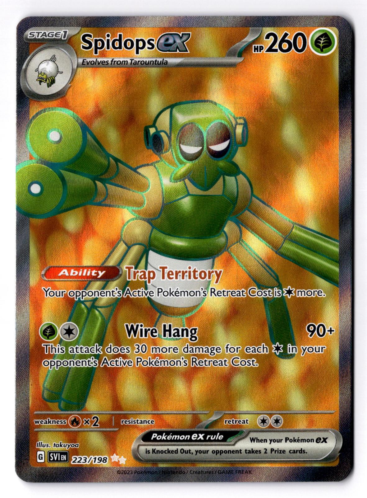 Spidops ex 223/198 Ultra Rare Scarlet & Violet Pokemon Holo Near Mint