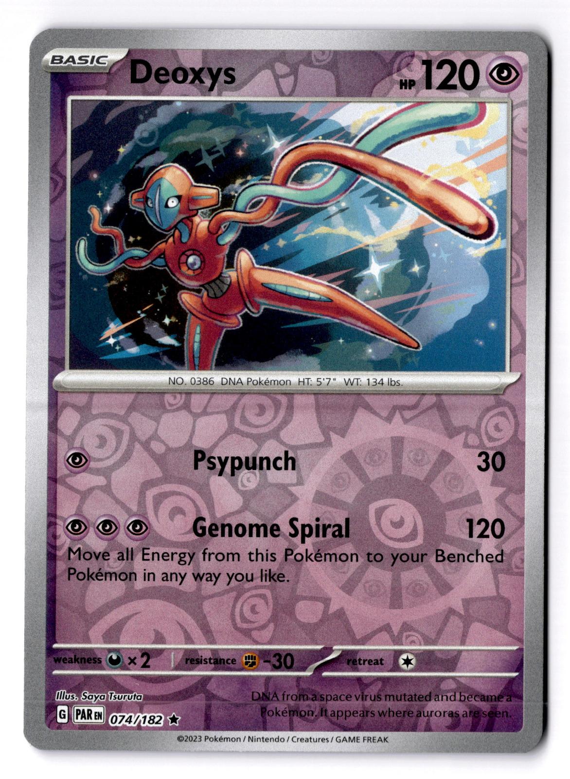 Deoxys 074/182 Rare Paradox Rift Pokemon Reverse Holo Near Mint