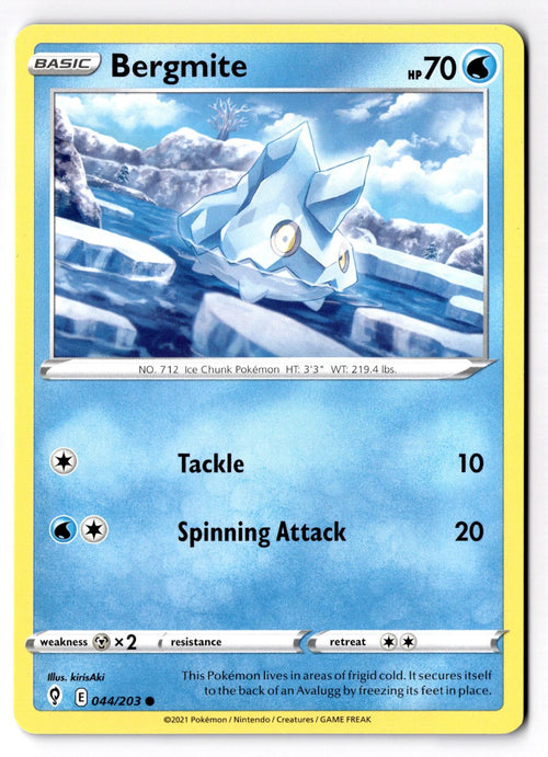 Bergmite 044/203 Common Evolving Skies Pokemon Lightly Played