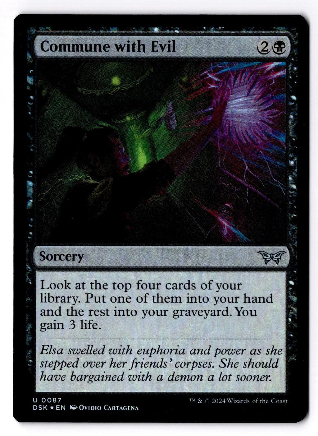 Commune with Evil 87 Duskmourn: House of Horror Magic: The Gathering Foil LP