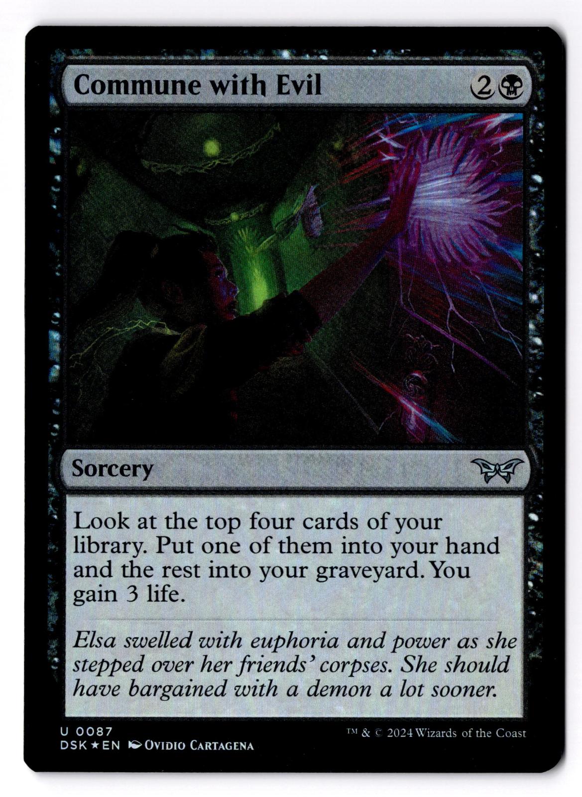 Commune with Evil 87 Duskmourn: House of Horror Magic: The Gathering Foil LP