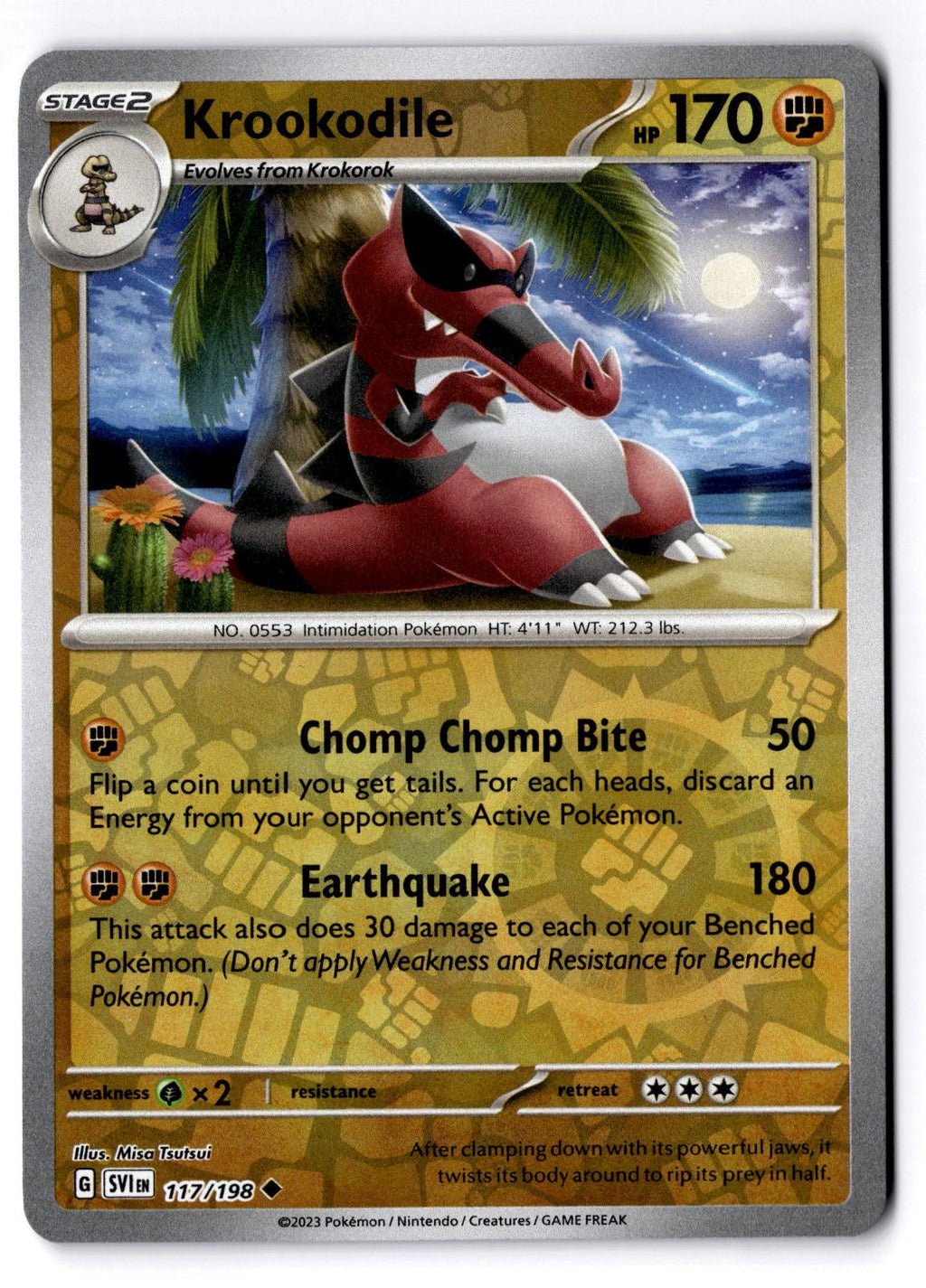 Krookodile 117/198 Uncommon Scarlet & Violet Pokemon Reverse Holo Near Mint