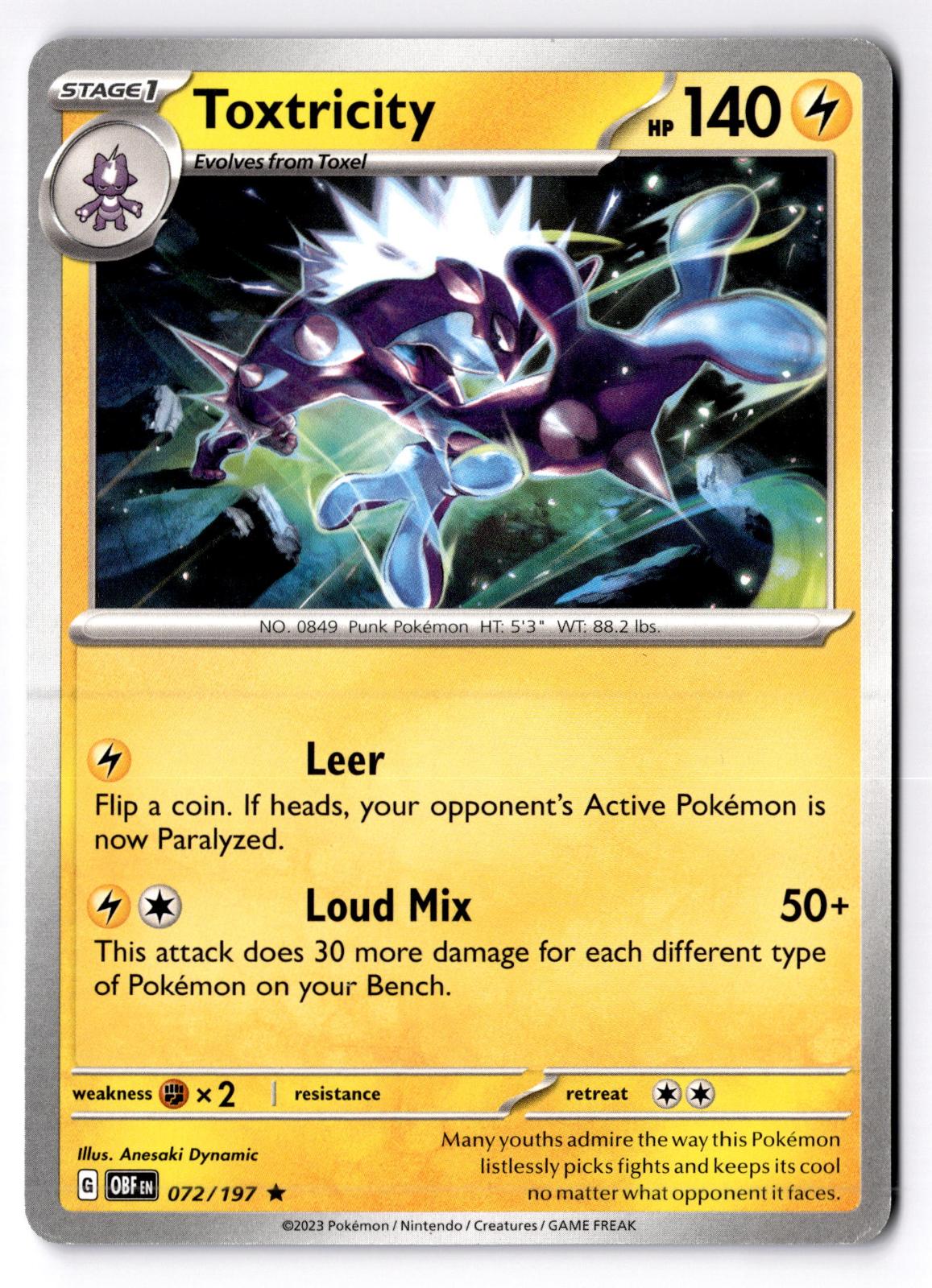 Toxtricity 72/197 Rare Deck Exclusives Pokemon Near Mint