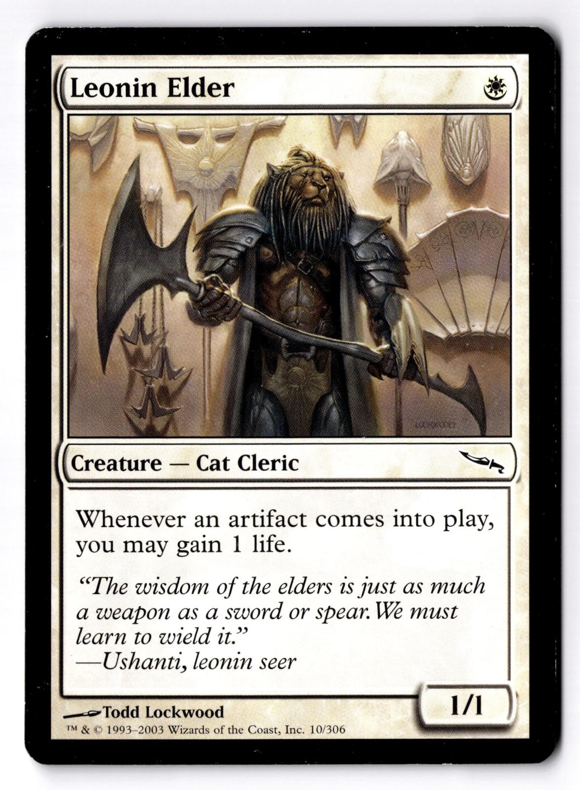 Leonin Elder 10 Common Mirrodin Magic: The Gathering Moderately Played