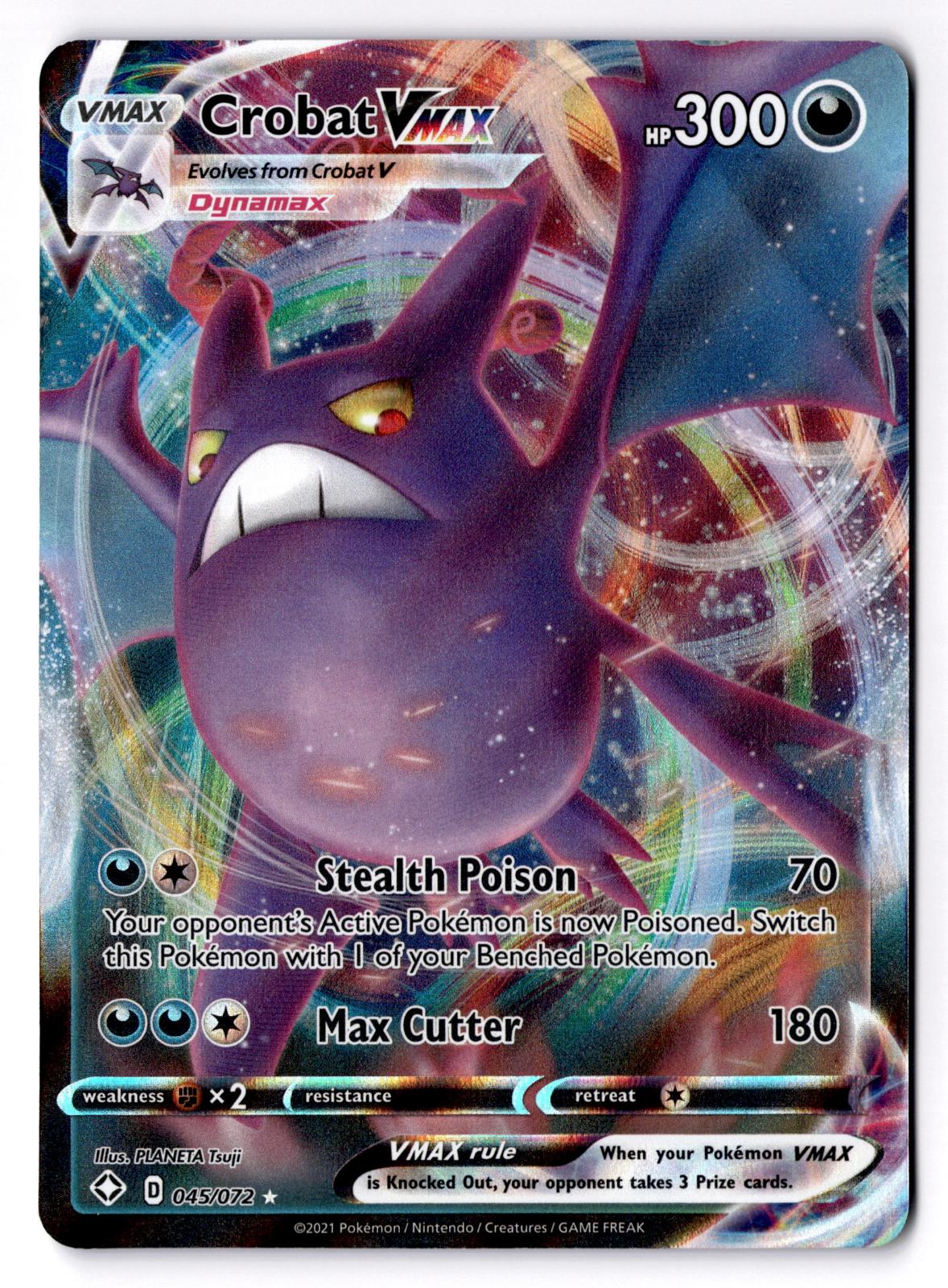 Crobat VMAX 045/072 Holo Ultra Rare Shining Fates Pokemon Near Mint