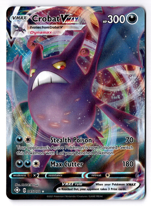 Crobat VMAX 045/072 Holo Ultra Rare Shining Fates Pokemon Near Mint