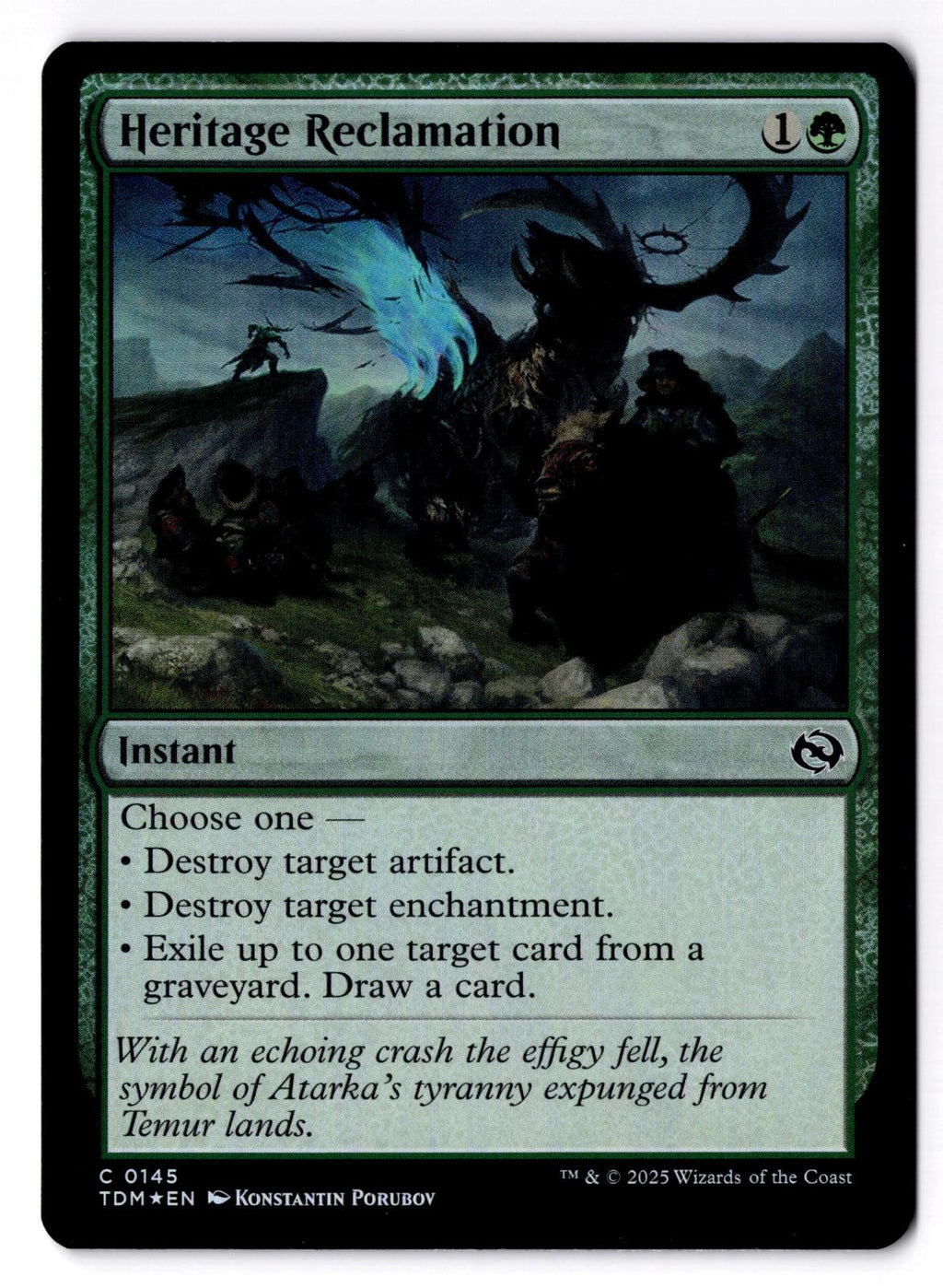 Heritage Reclamation 145 Common Tarkir: Dragonstorm Magic: The Gathering Foil LP