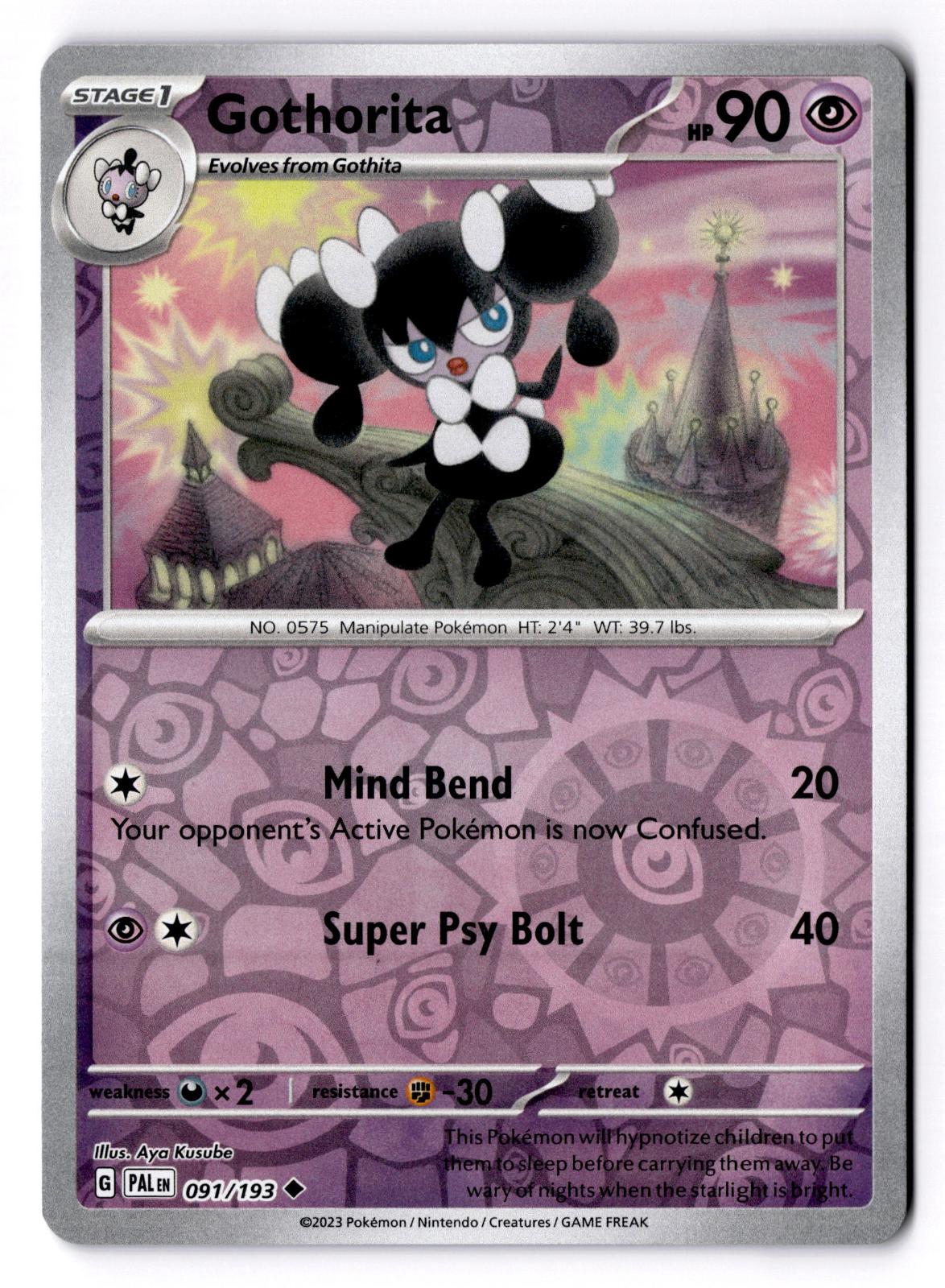 Gothorita 091/193 Uncommon Paldea Evolved Pokemon Reverse Holo Lightly Played