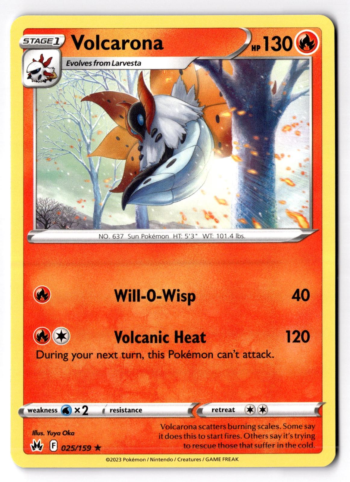 Volcarona 025/159 Rare Crown Zenith Pokemon Near Mint