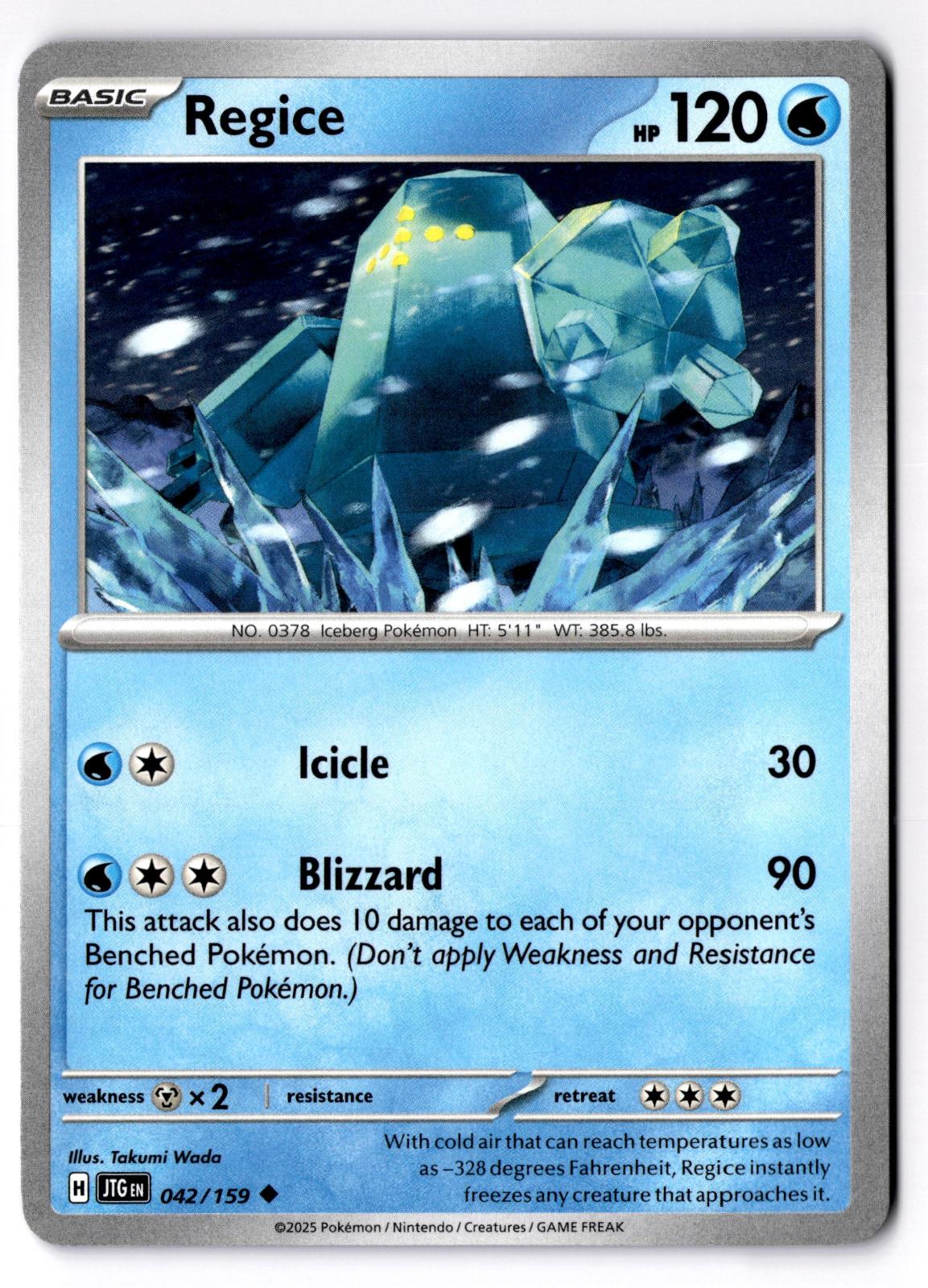 Regice 042/159 Uncommon Journey Together Pokemon Near Mint
