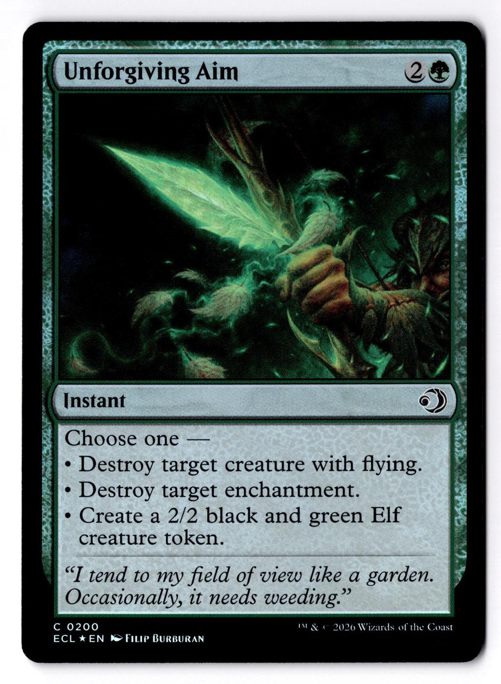 Unforgiving Aim 200 Common Lorwyn Eclipsed Magic: The Gathering Foil LP
