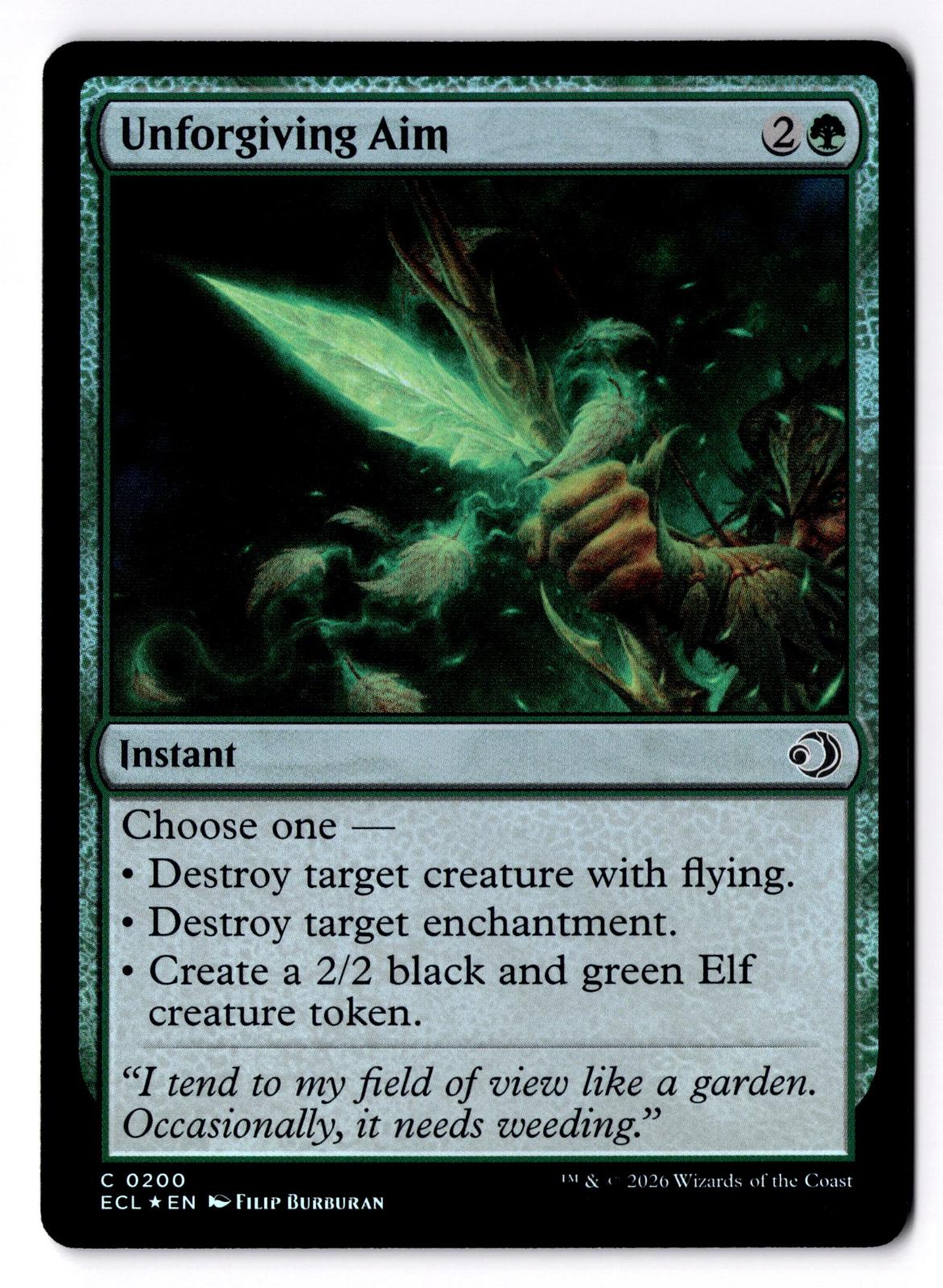 Unforgiving Aim 200 Common Lorwyn Eclipsed Magic: The Gathering Foil LP