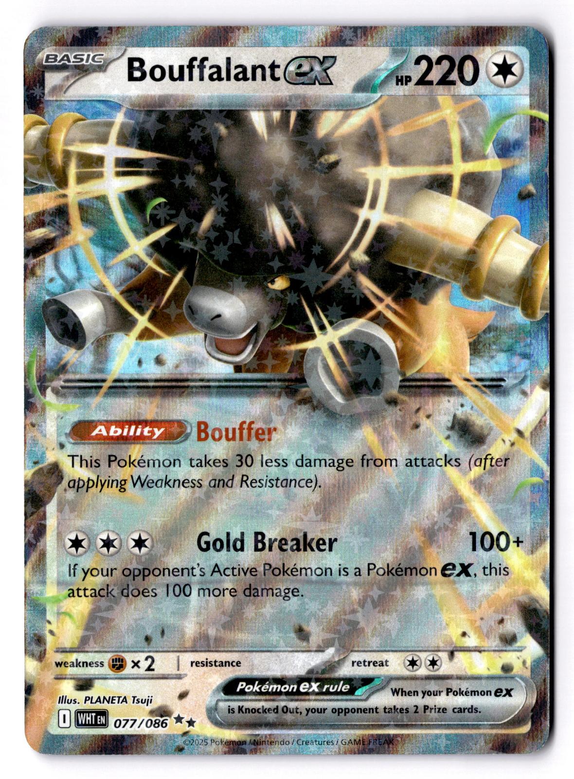 Bouffalant ex 077/086 Double Rare White Flare Pokemon Holo Near Mint
