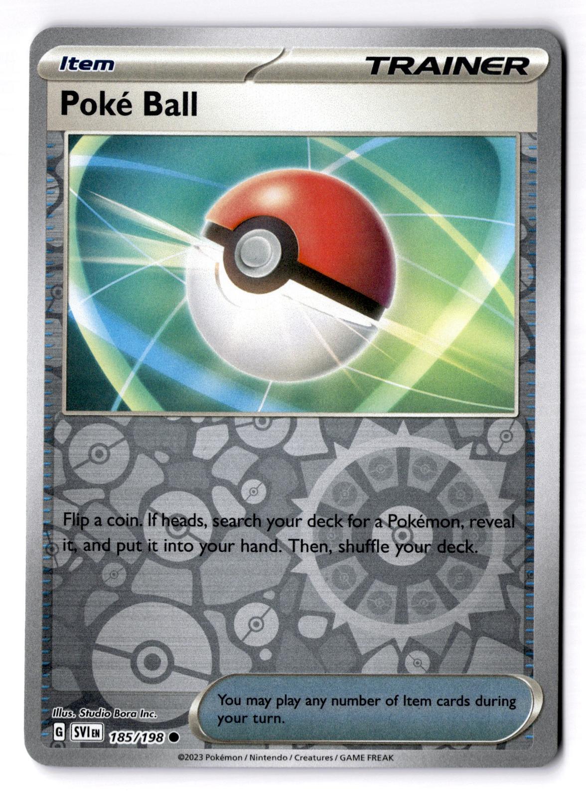 Poke Ball 185/198 Common Scarlet & Violet Pokemon Reverse Holo Near Mint