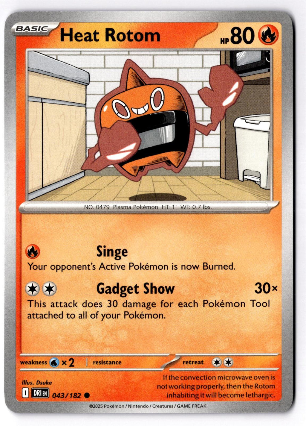 Heat Rotom 043/182 Common Destined Rivals Pokemon Near Mint