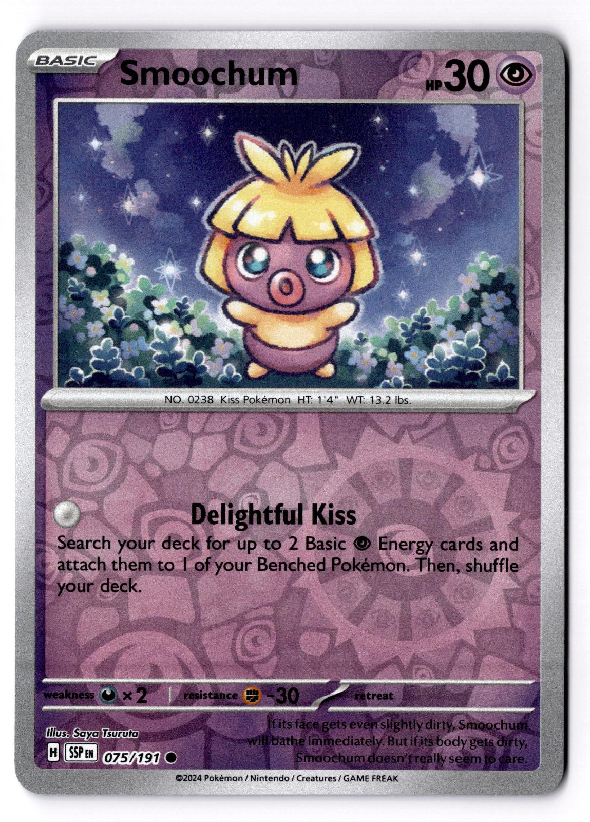 Smoochum 075/191 Common Surging Sparks Pokemon Reverse Holo Near Mint